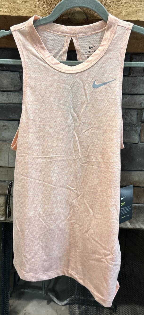 Women’s NIKE Peach Miler Side Tie Cinched Running Dri-fit Tank Top XS NWT *A4